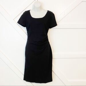 DVF Short Sleeve Side Scrunch Sheath Dress Black 6